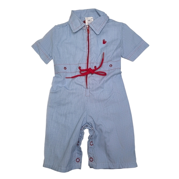 Other - Vintage Sasson Nautical Sailor Theme Blue White Striped One Piece Size 0-3